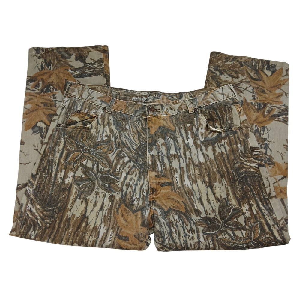Duxbak Realtree Camo Pants Mens 39x30 Made in USA Cotton Hunting Camouflage Brwn